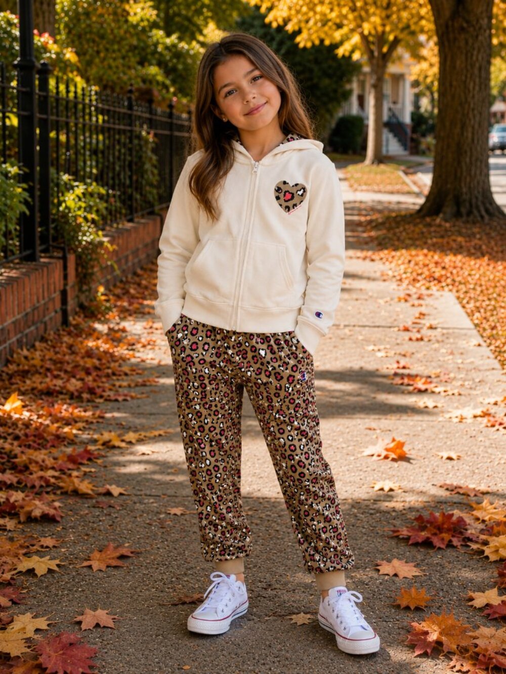 Champion Girls Full-Zip Fleece Athletic Hoodie